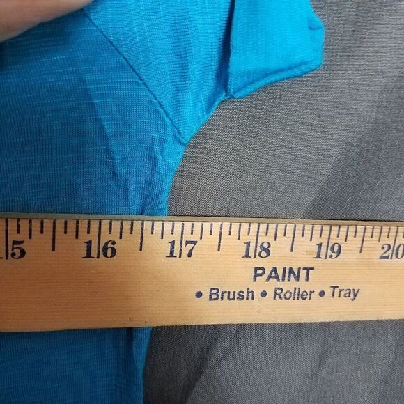 Color Story Small Electric Blue High Low Short Sleeve Pocket Tee T Shirt NWOT - Picture 11 of 11